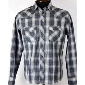 Wrangler Western Shirt Pearl Snap Long Sleeve Mens Large